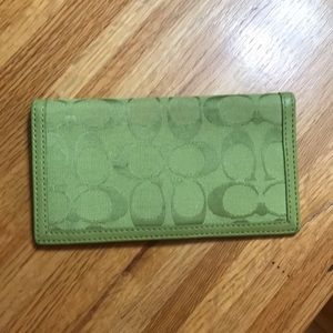 Green coach check book cover